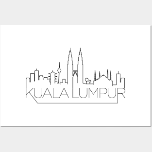 Kuala Lumpur Minimal Skyline Posters and Art